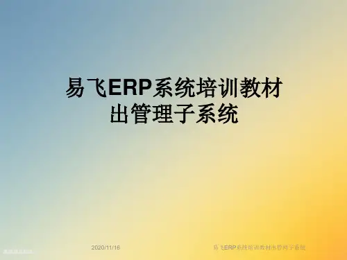 易飞ERP系统培训教材出管理子系统