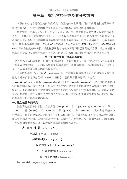11微生物的分类及其分类方法