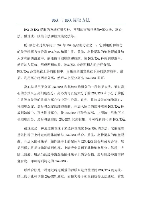 DNA与RNA提取方法