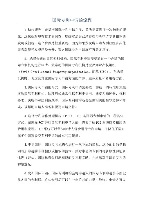国际专利申请的流程