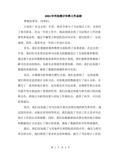 2024年司法统计年终工作总结