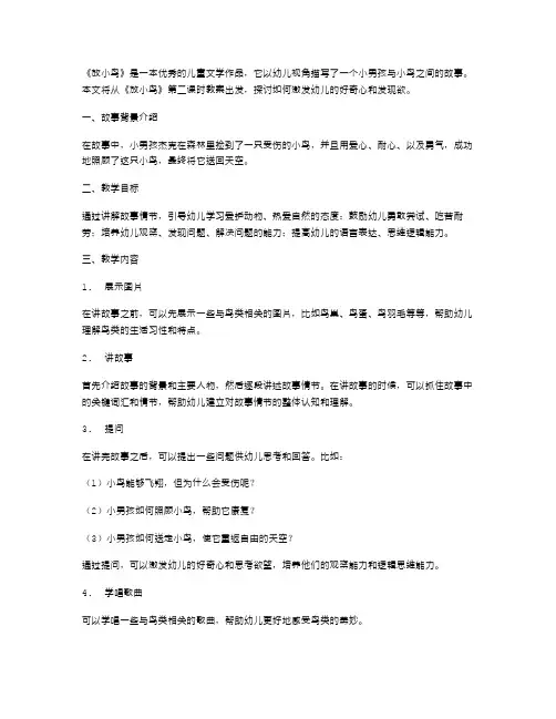 《放小鸟》第二课时教案：激发幼儿的好奇心和发现欲