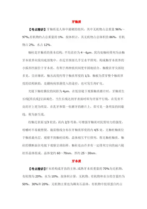 牙齿组织释义