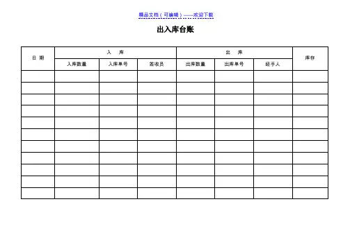 商品出入库台账表格模板,用于商品出入库登记明细做账 - 仓库管理表格