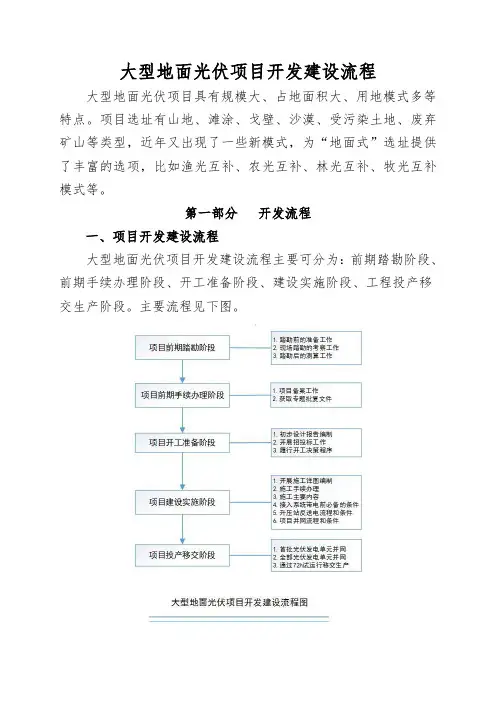 大型地面光伏项目开发建设流程