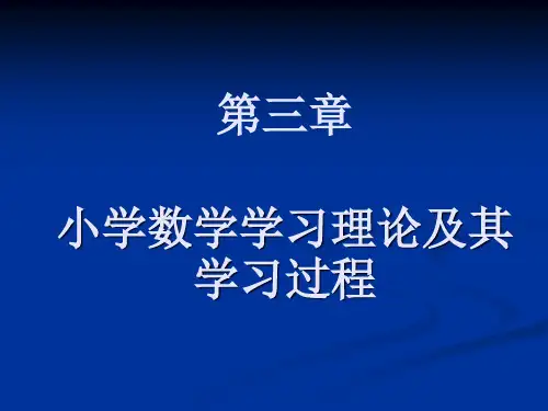 小学数学学习理论及其学习过程