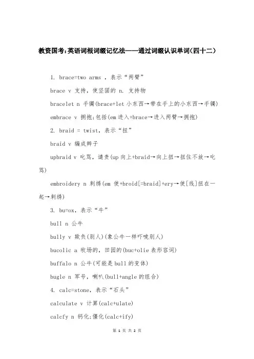 教资国考：英语词根词缀记忆法——通过词缀认识单词（四十二）