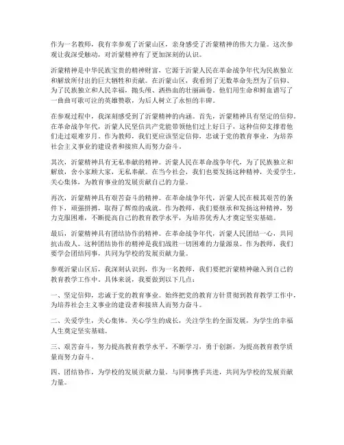 教师沂蒙精神心得体会