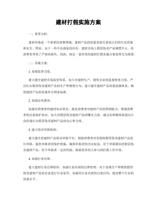 建材打假实施方案