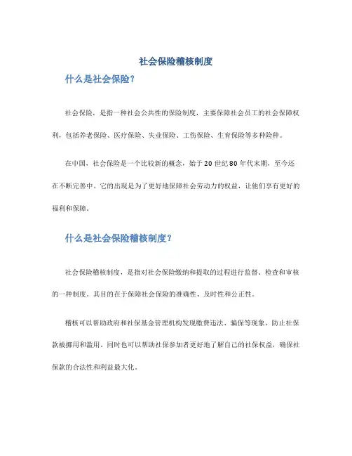 社会保险稽核制度
