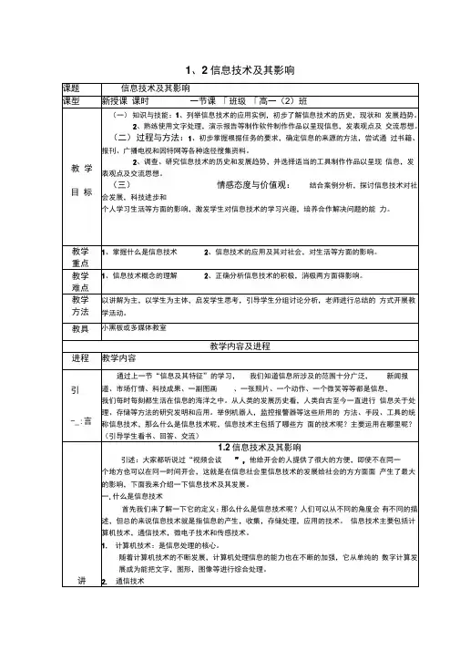 信息技术及其影响