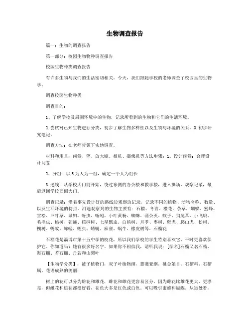 生物调查报告
