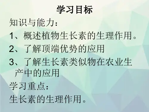 生物：32《生长素的生理作用》课件(新人教版必修3)