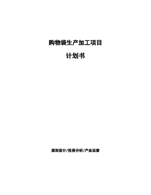 购物袋生产加工项目计划书