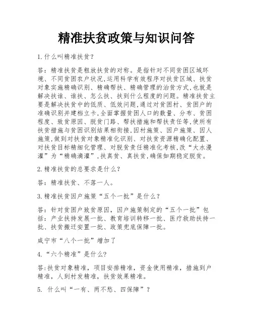 精准扶贫政策与知识问答