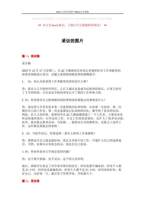 2018年采访的图片-word范文模板 (6页)
