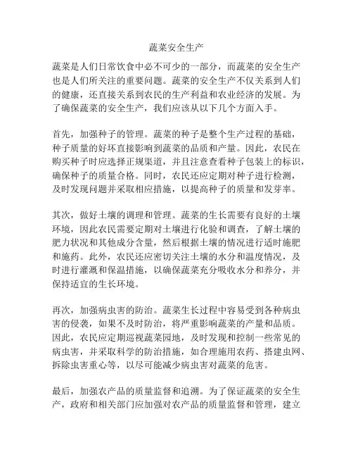 蔬菜安全生产