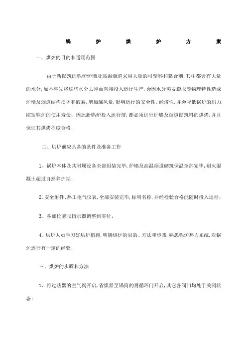 锅炉烘炉方案