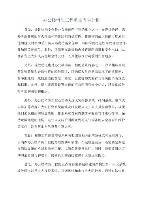 办公楼消防工程重点内容分析