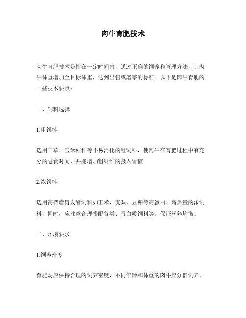肉牛育肥技术