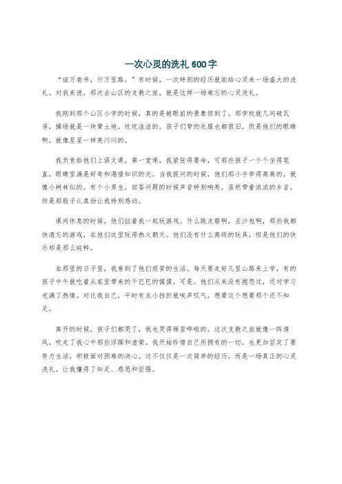 一次心灵的洗礼600字