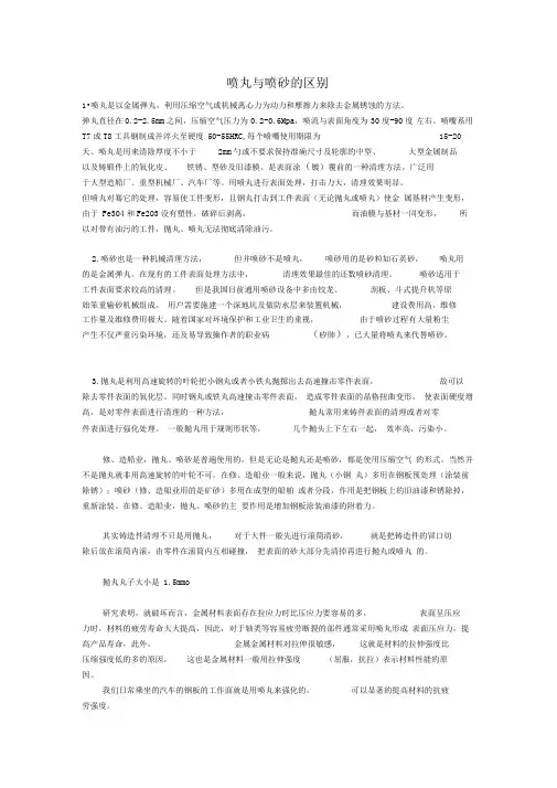 喷砂与喷丸的区别