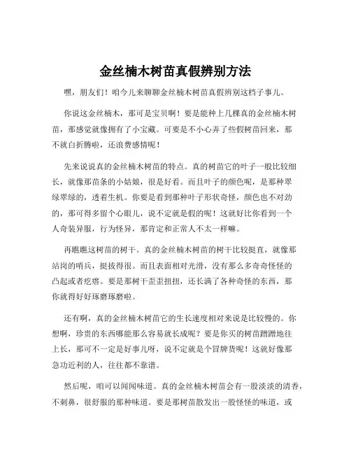 金丝楠木树苗真假辨别方法