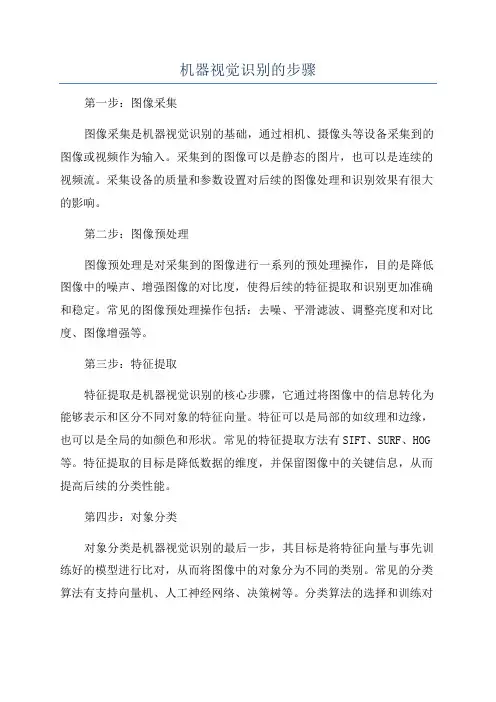 机器视觉识别的步骤