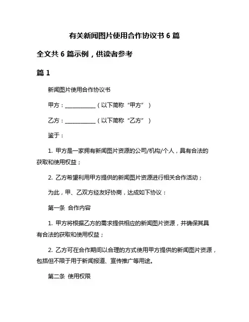 有关新闻图片使用合作协议书6篇