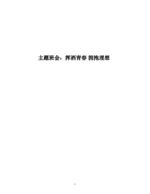 挥洒青春拥抱理想主题班会