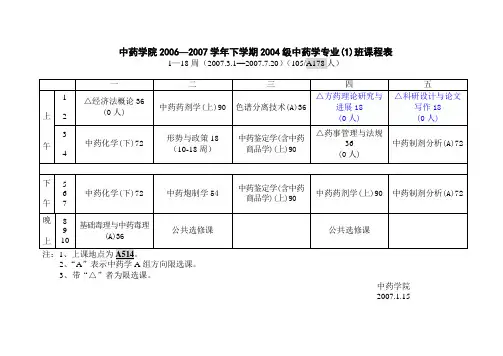 06-07下 大三课程表