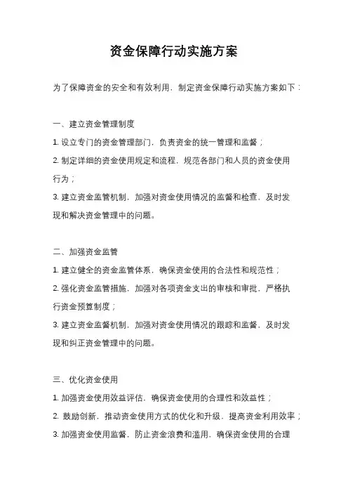 资金保障行动实施方案