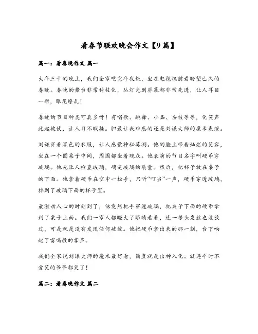 看春节联欢晚会作文【9篇】