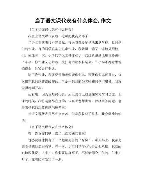当了语文课代表有什么体会,作文