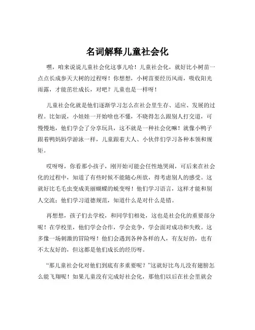名词解释儿童社会化