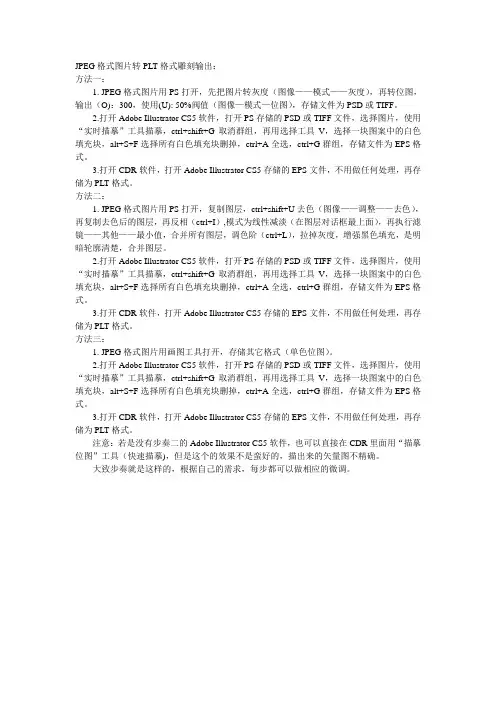 JPEG格式图片转PLT格式雕刻输出