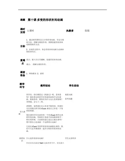 多变的形状补间动画(精)