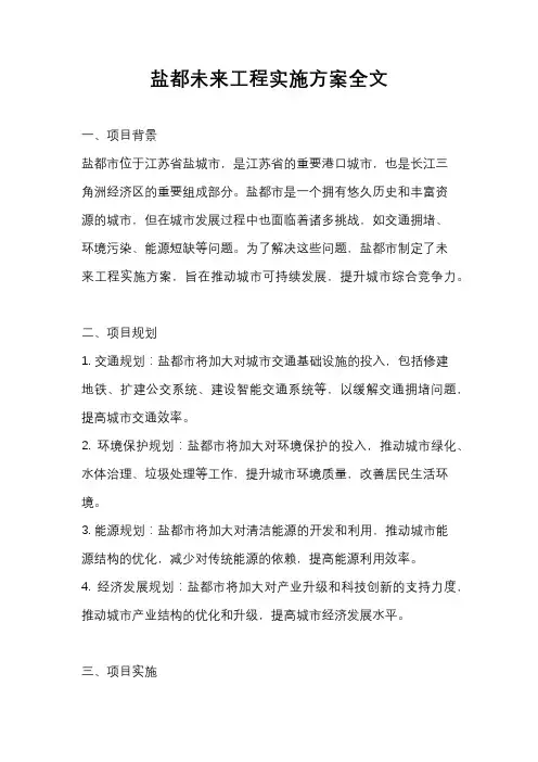 盐都未来工程实施方案全文