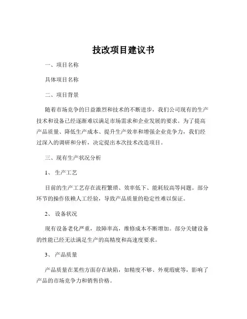 技改项目建议书