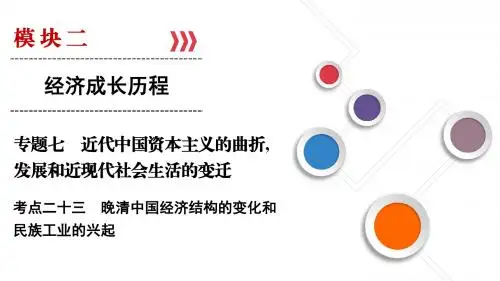 2019大一轮高考总复习历史(人民版)课件：考点23 晚清中国经济结构的变化和民族工业的兴起