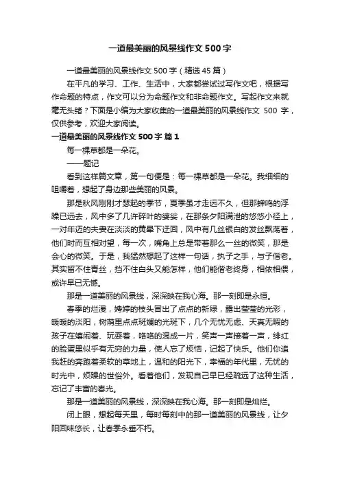 一道最美丽的风景线作文500字（精选45篇）