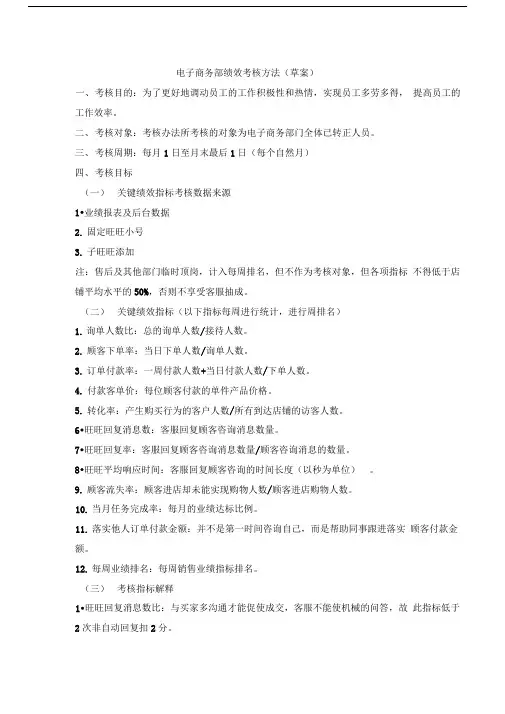电子商务部绩效考核方法