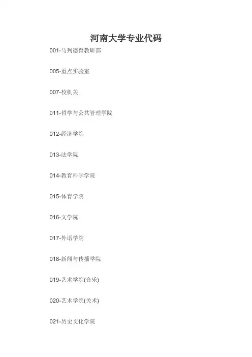 河南大学专业代码