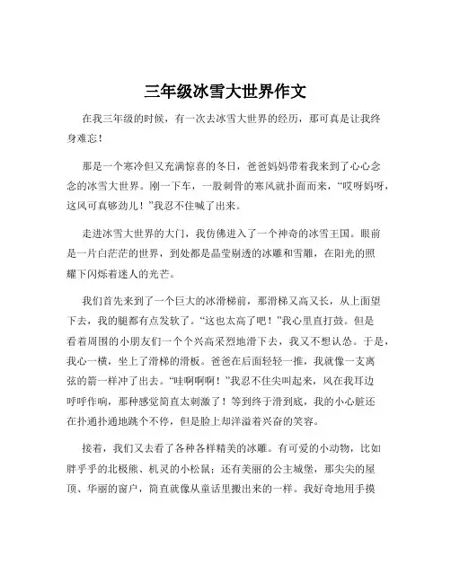 三年级冰雪大世界作文