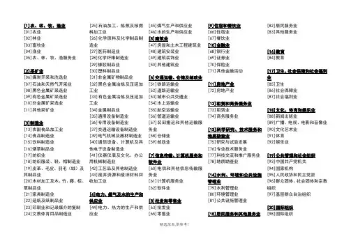 中华人民共和国国家统计局-行业分类标准