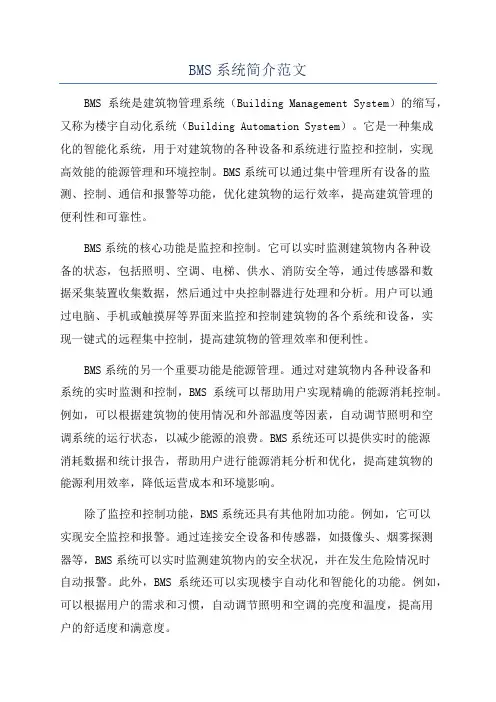 BMS系统简介范文