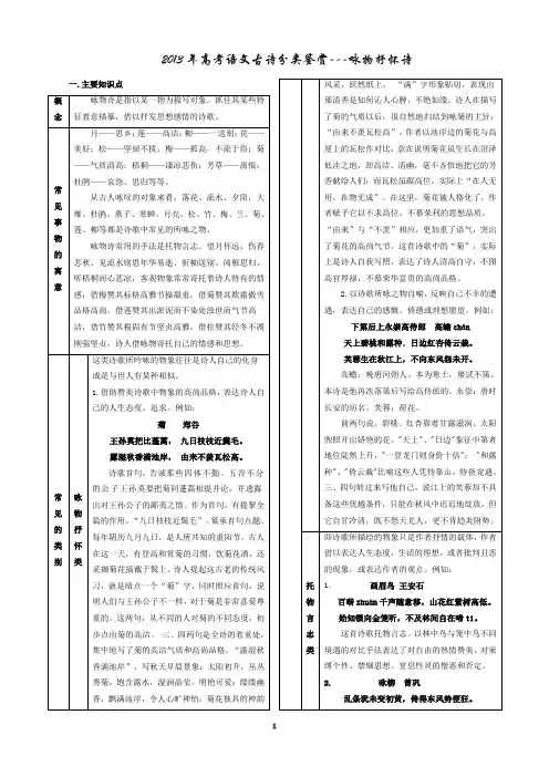 2013年高考语文古诗分类鉴赏辑录(咏物抒怀诗)教师___________安乡一中___龚德国(1)