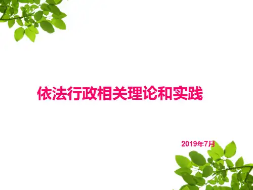 依法行政相关理论和实践