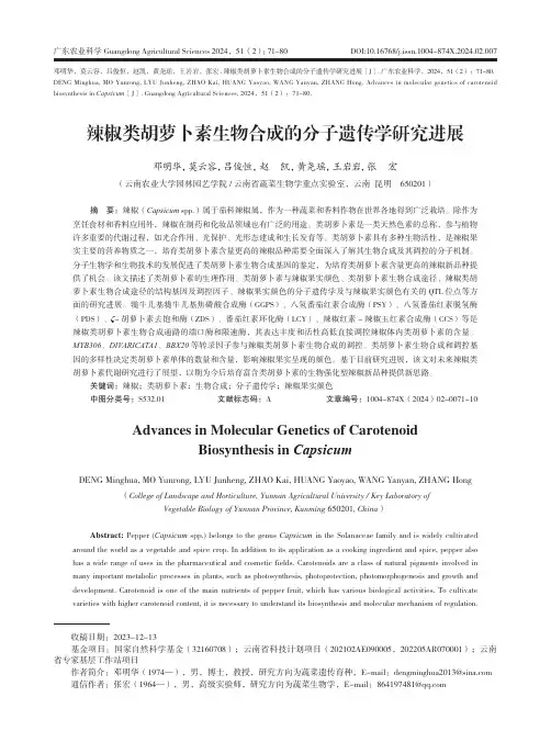 辣椒类胡萝卜素生物合成的分子遗传学研究进展