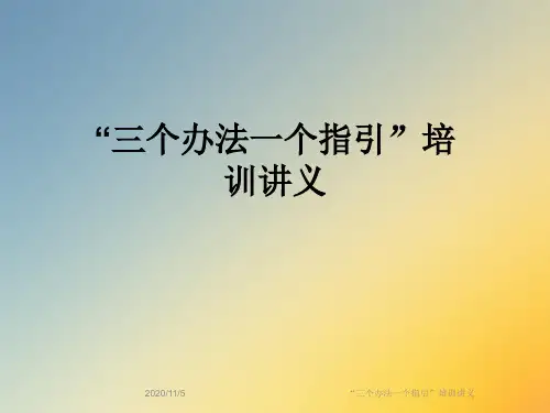“三个办法一个指引”培训讲义